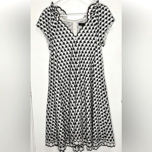 Jessie Liu black and white patterned dress